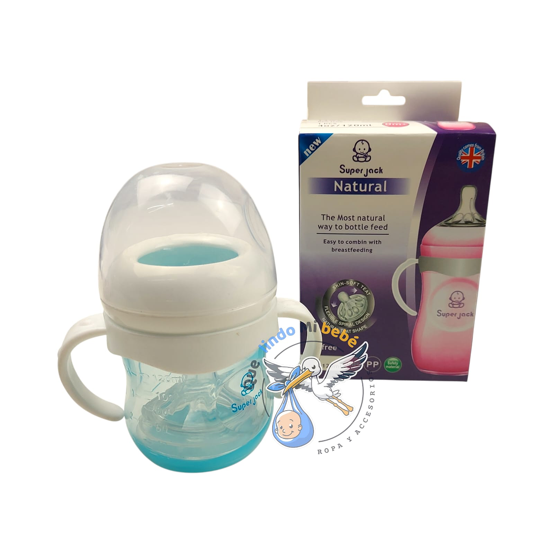 Mamadera Super Jack 120 ml. Celeste  1
