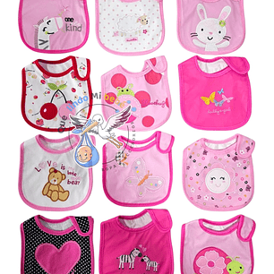 Baberos Impermeables por Docena Niña X12BM03