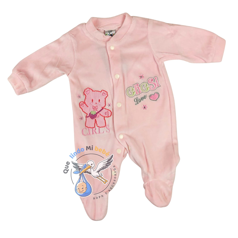 Enterito Plush 3/6 Meses Osita Rosado 1