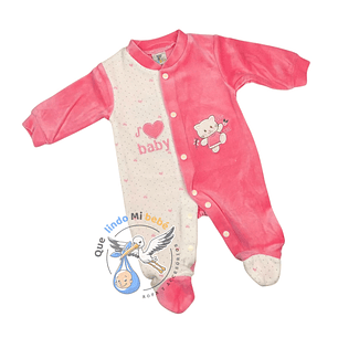 Enterito Plush 3/6 Meses Gatita Rosado