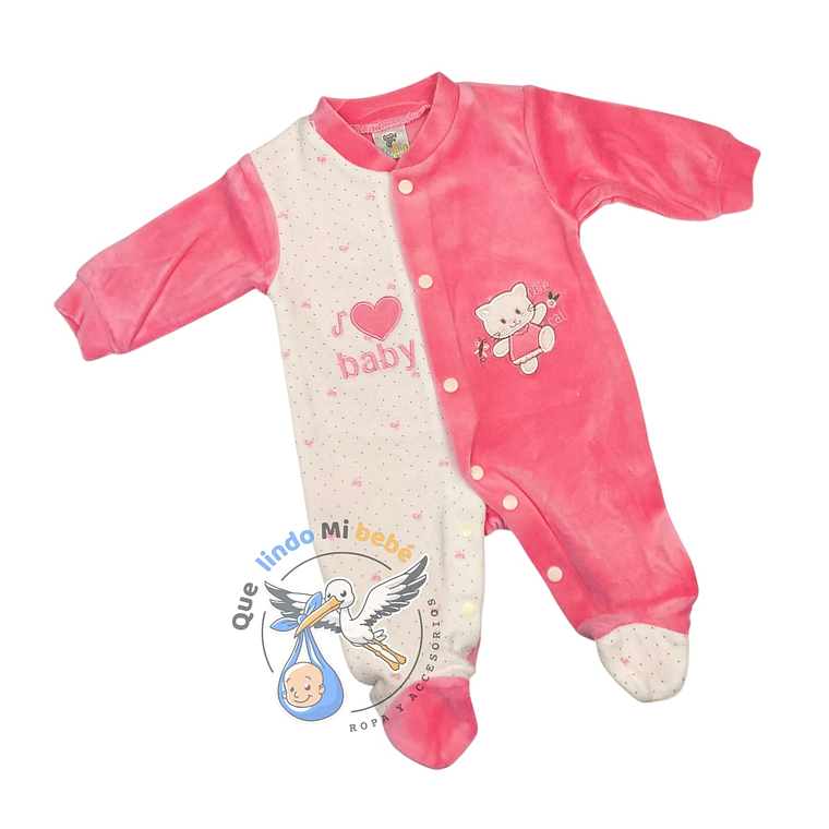 Enterito Plush 3/6 Meses Gatita Rosado 1