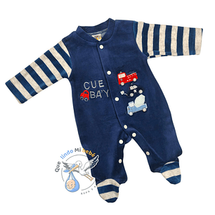 Enterito Plush 3/6 Meses Transportes Azul