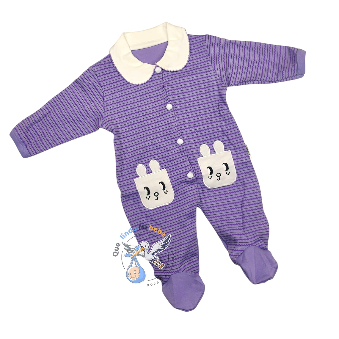 Osito Algodón 1 Pieza 0/3 Meses Conejita Lila 1