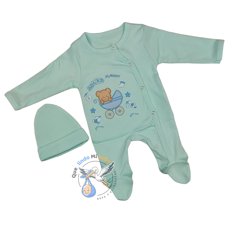 Osito Algodón PrematuroOsito Verde Agua/Celeste 1