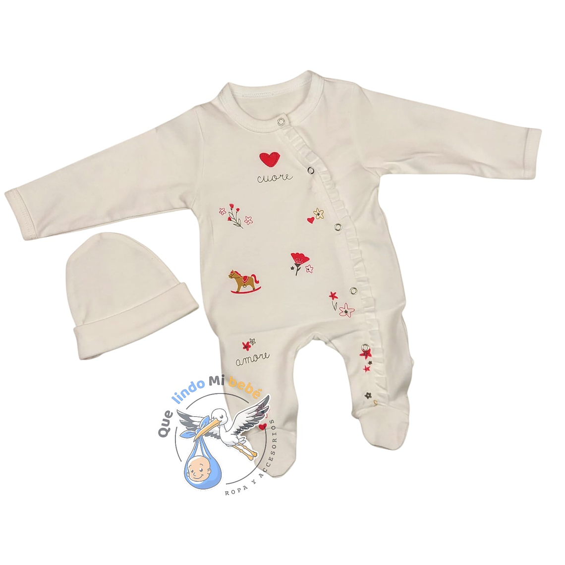 Osito Algodón Prematuro Caballito Blanco Niña 1