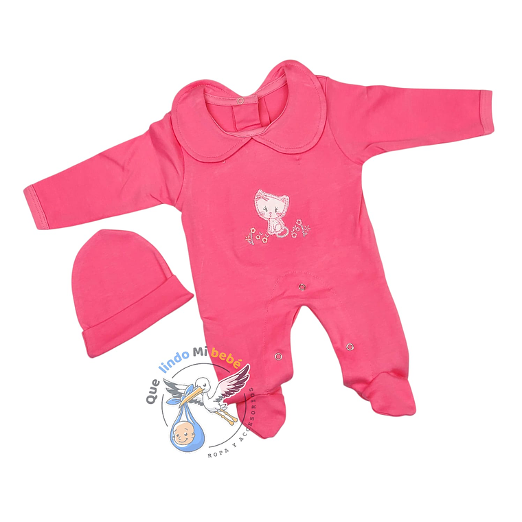 Osito Algodón Prematuro Gatita Rosado 1