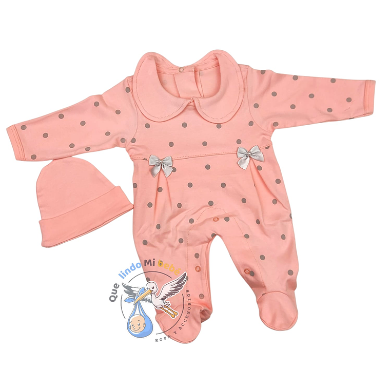 Osito Algodón Prematuro Lunares Damasco 1