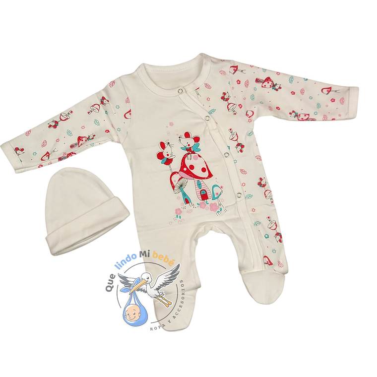 Osito Algodón Prematuro Ratoncita Blanco Niña 1