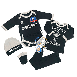 Ajuar Colo Colo 5 Piezas 0/3 Meses Negro