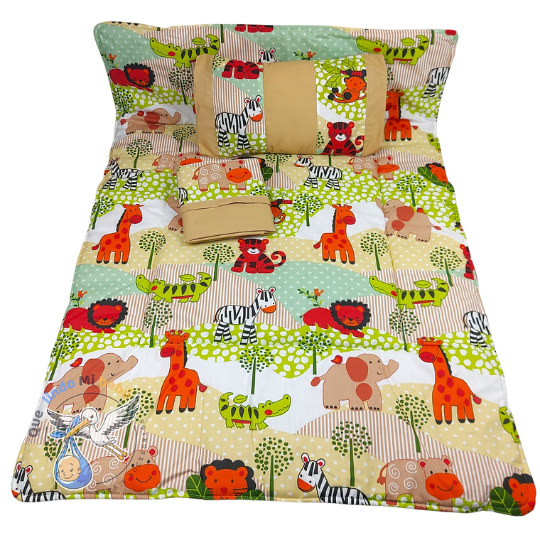 Set Para Cuna Colecho Beige Selva 1
