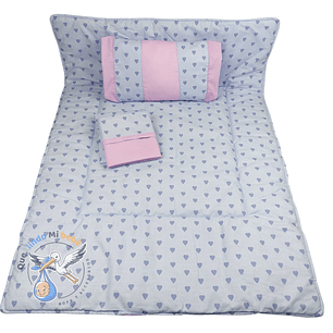 Set Para Cuna Colecho Lila Corazones