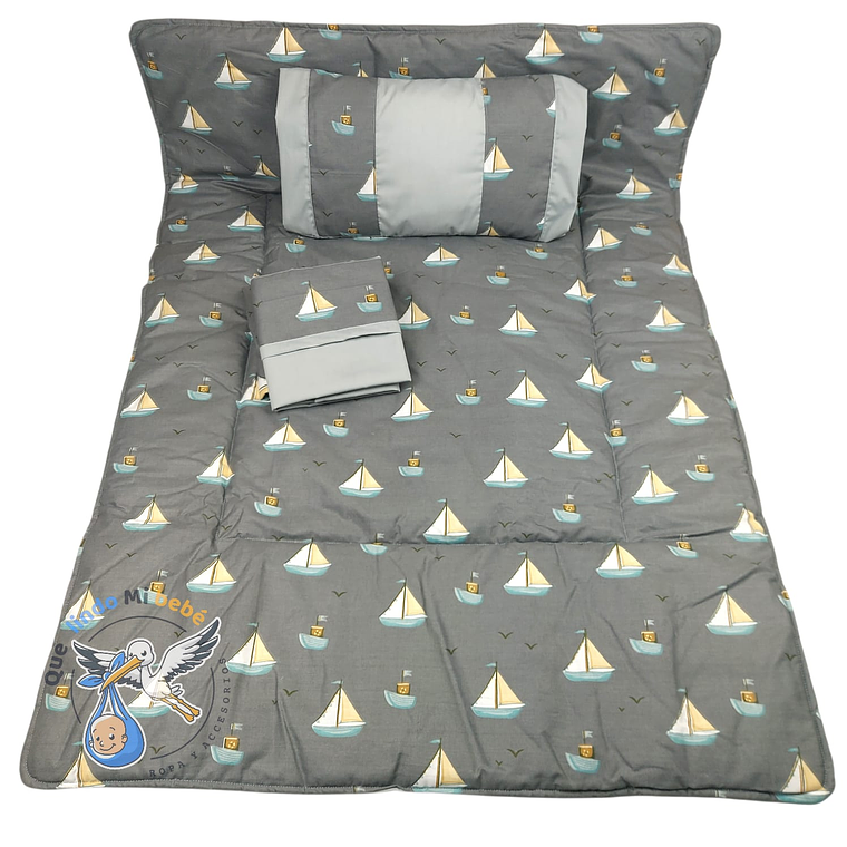 Set Para Cuna Colecho Gris Velero 1