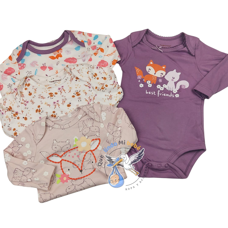 Set 4 Bodys Manga Larga 0/3 Meses Best Friends 1