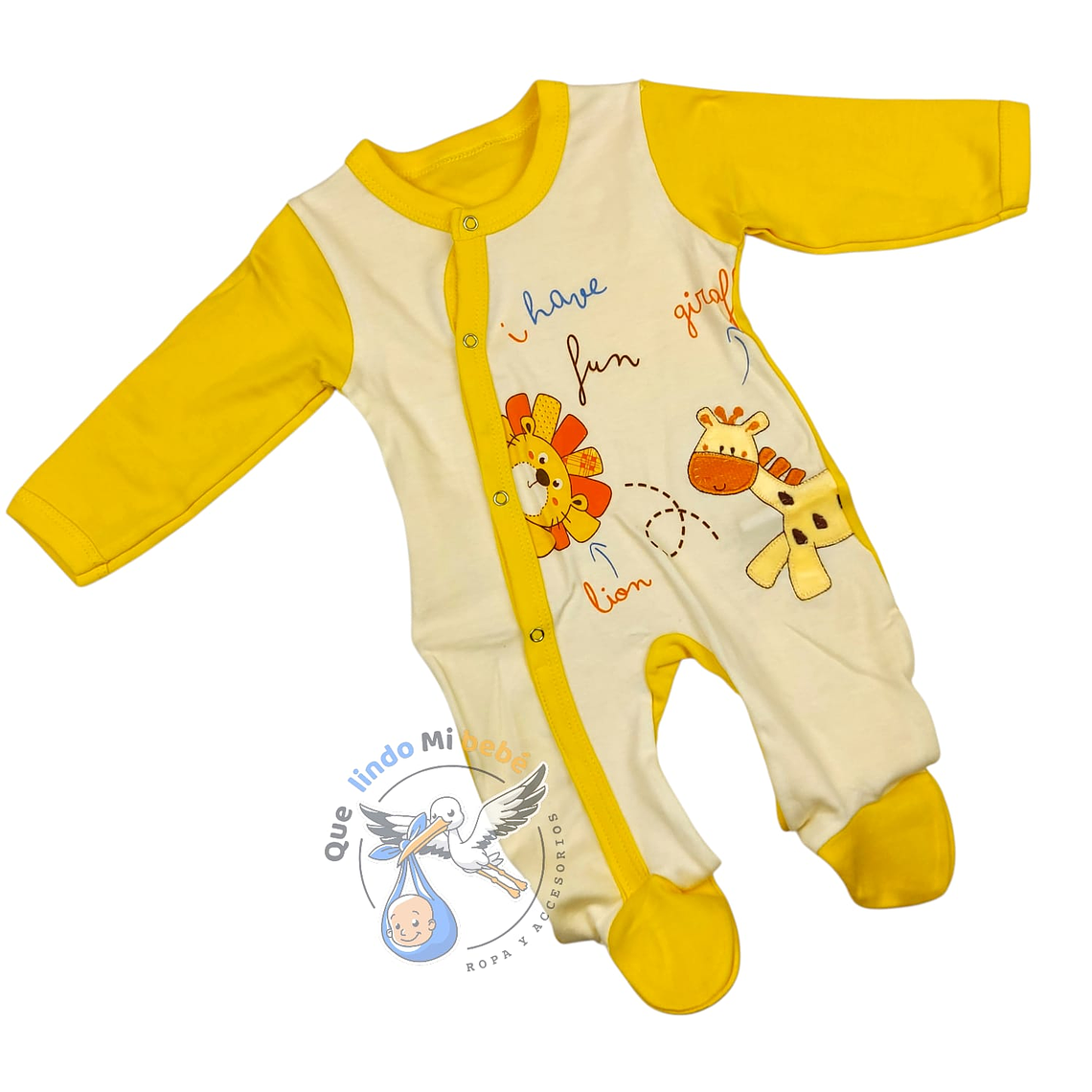 Osito Algodón 1 Pieza 0/3 Meses Jirafa/León Blanco/Amarillo 1