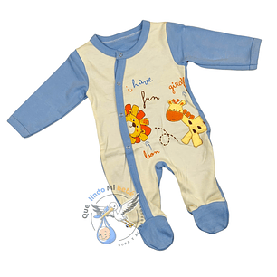 Osito Algodón 1 Pieza 0/3 Meses Jirafa/León Blanco/Celeste