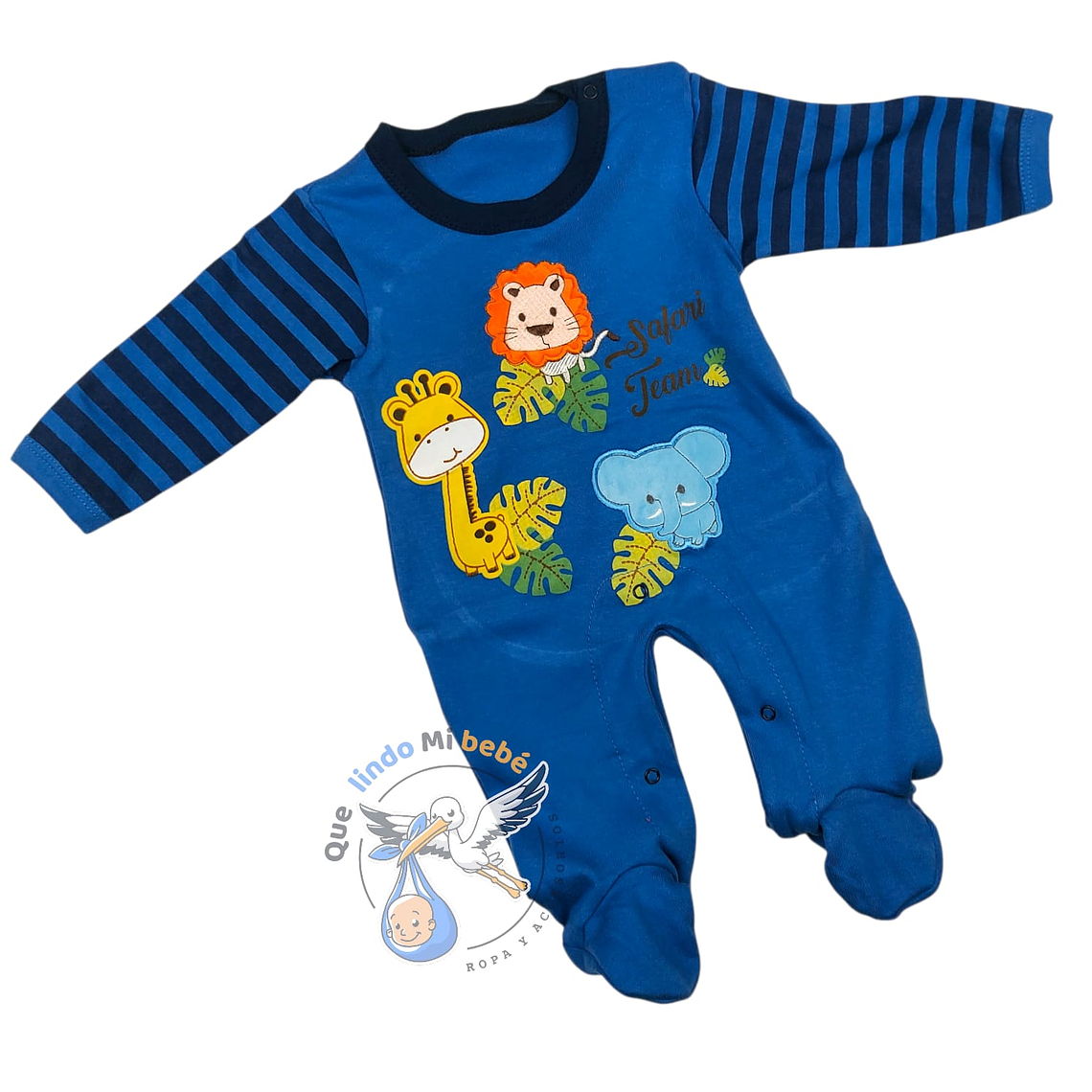 Osito Algodón 1 Pieza 0/3 Meses Safari Azul 1