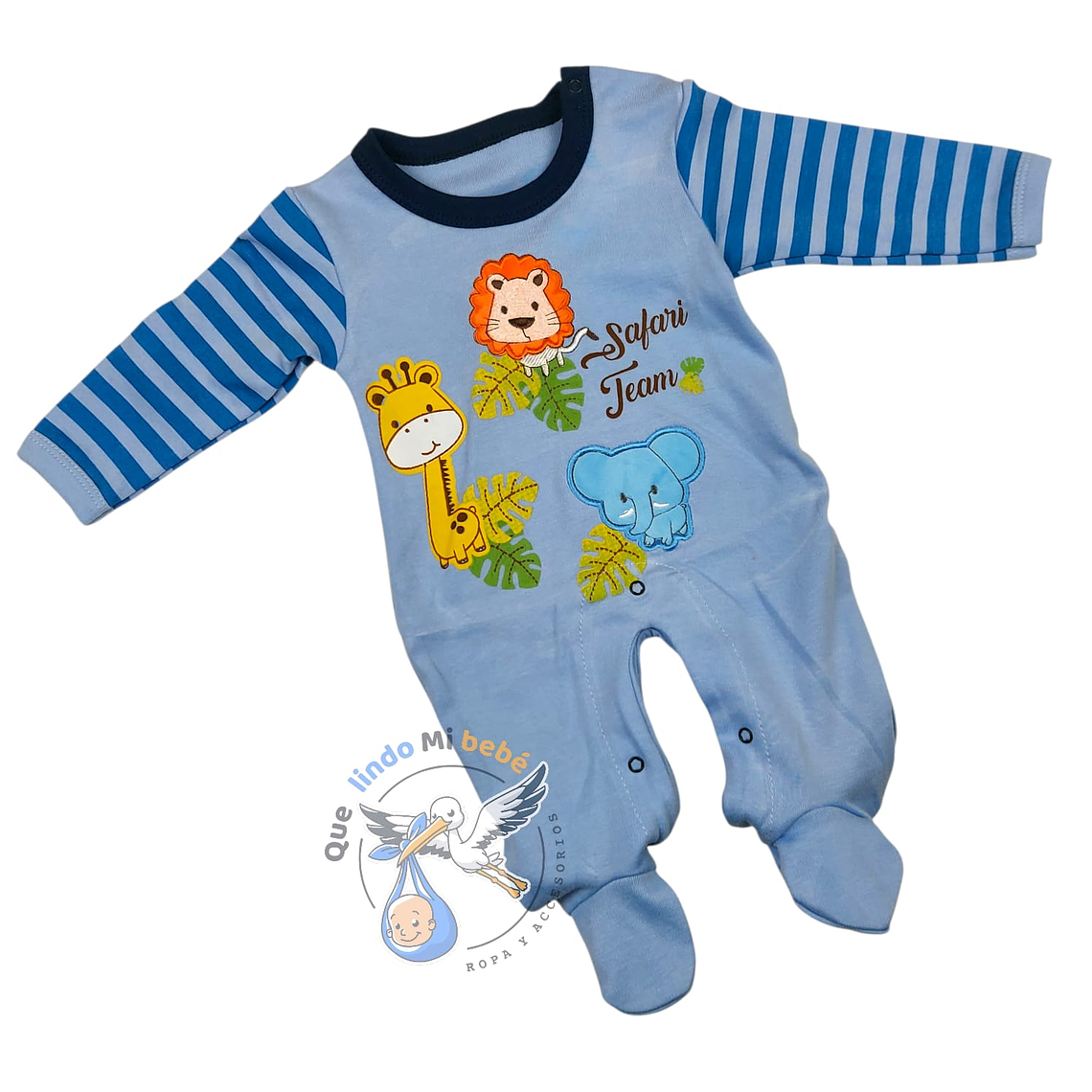 Osito Algodón 1 Pieza 0/3 Meses Safari Celeste 1