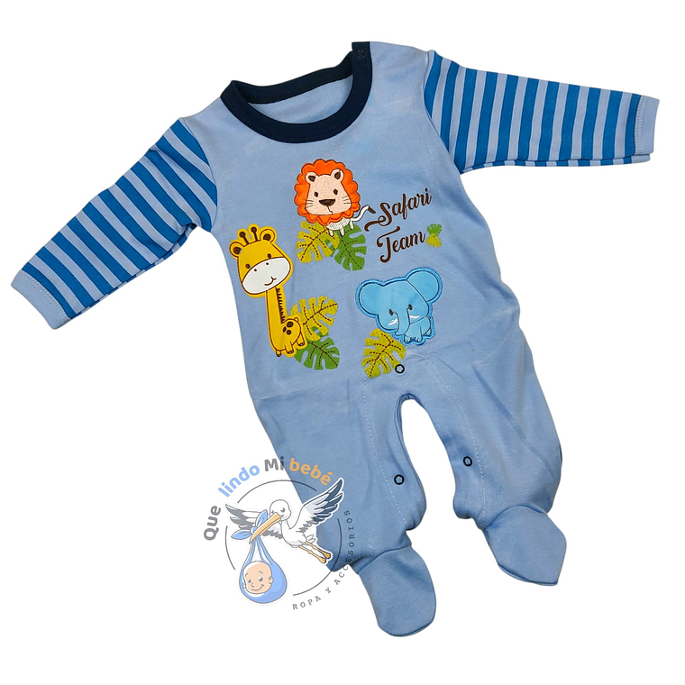 Osito Algodón 1 Pieza 0/3 Meses Safari Celeste 1