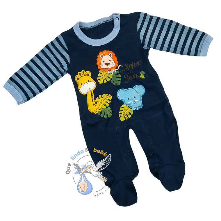 Osito Algodón 1 Pieza 0/3 Meses Safari Azul Marino 1