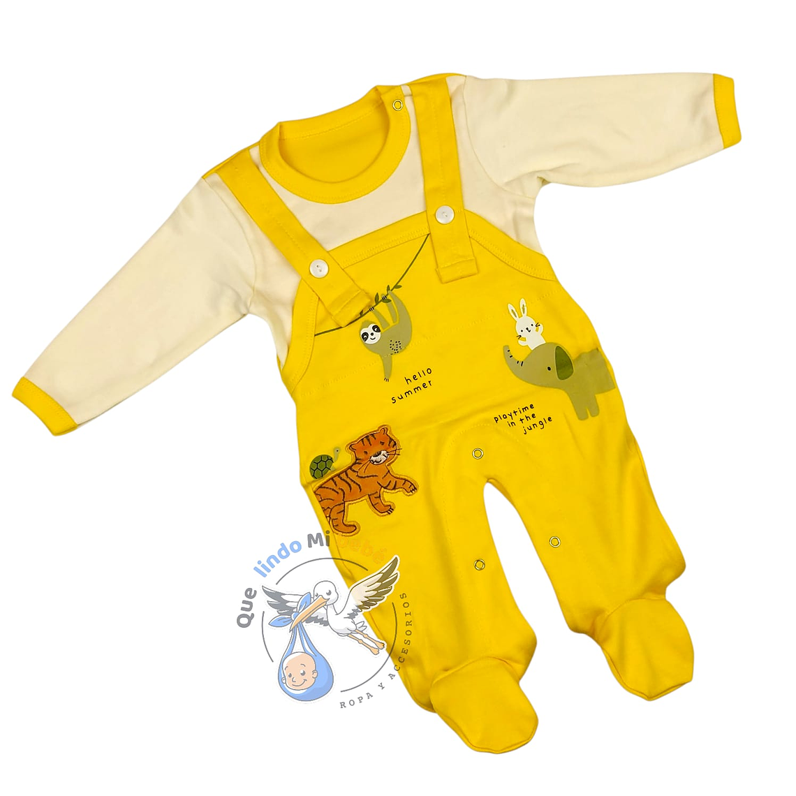 Osito Algodón 1 Pieza 0/3 Meses Jungle Amarillo 1
