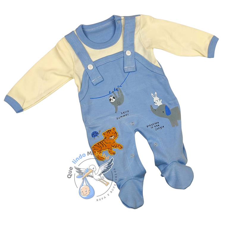 Osito Algodón 1 Pieza 0/3 Meses Jungle Celeste 1