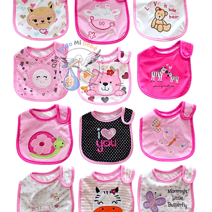 Baberos Impermeables por Docena Niña X12BM02