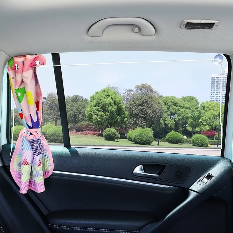 Cortina Auto Bebe con Filtro UV Rosado Blanca Nieves 2