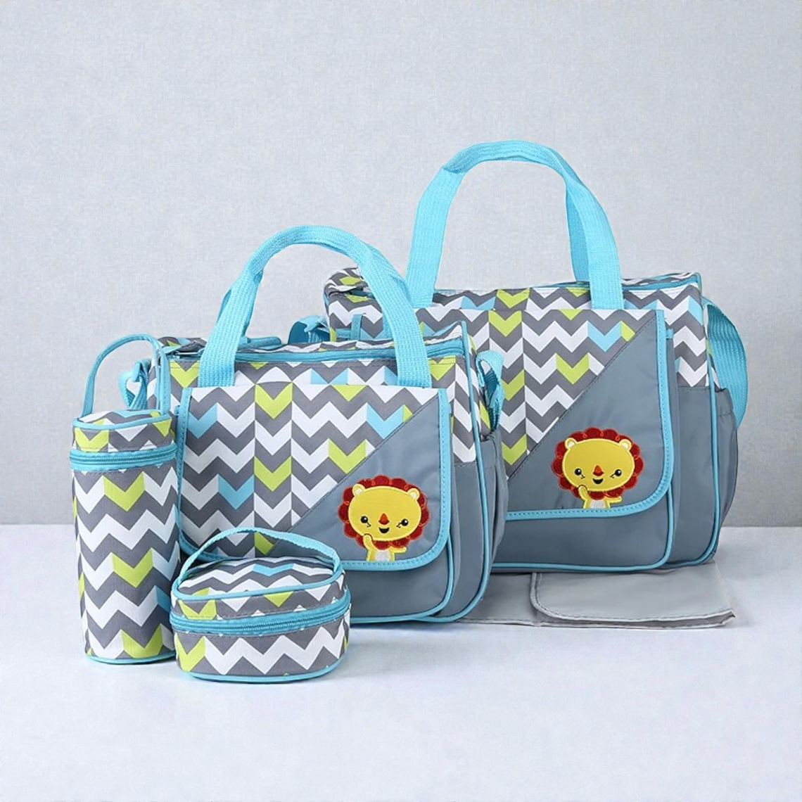 Bolso Maternal 5 Piezas Diseño León 1