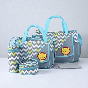 Bolso Maternal 5 Piezas Diseño León