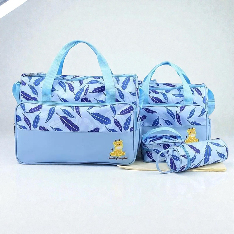 Bolso Maternal 5 Piezas Diseño Celeste 1