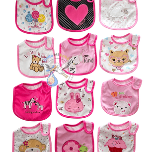 Baberos Impermeables por Docena Niña X12BM03