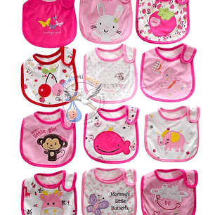 Baberos Impermeables por Docena Niña X12BM04