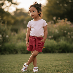 Short Niña Color Rojo 36 Meses