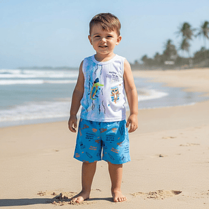 Conjunto 2 Piezas 12/18 Meses Big Wave Blanco