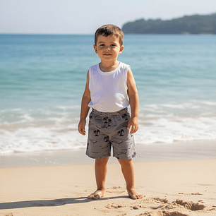 Bermuda Palmera 36 Meses Gris