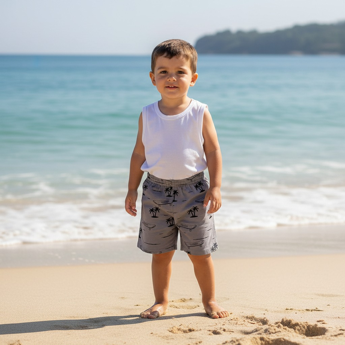 Bermuda Palmera 18/24 Meses Gris 1