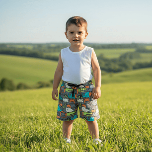 Bermuda Animalitos 36 Meses Gris