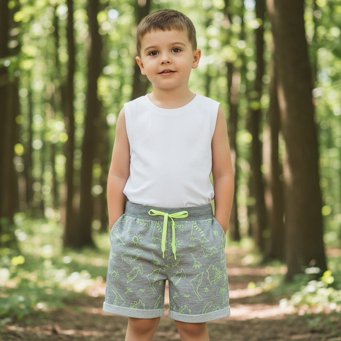 Bermuda Dinosaurios 36 Meses Gris 1