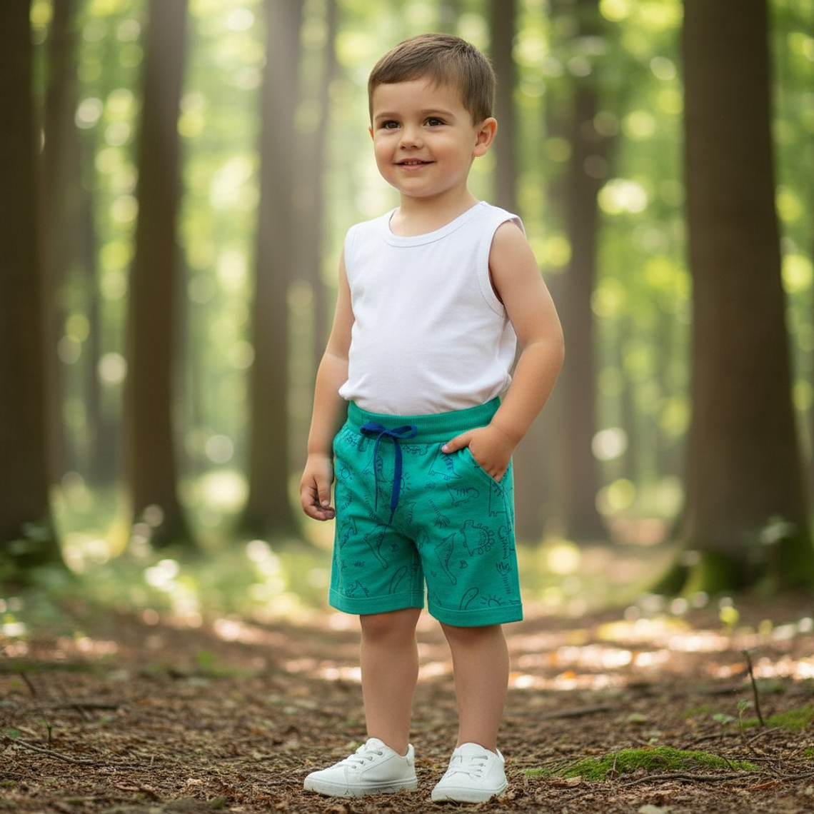 Bermuda Dinosaurios 12/18 Meses Verde 1