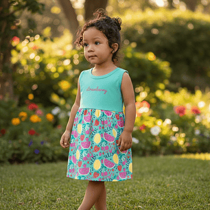 Vestido Algodón Stamberry  12/18 Meses Verde