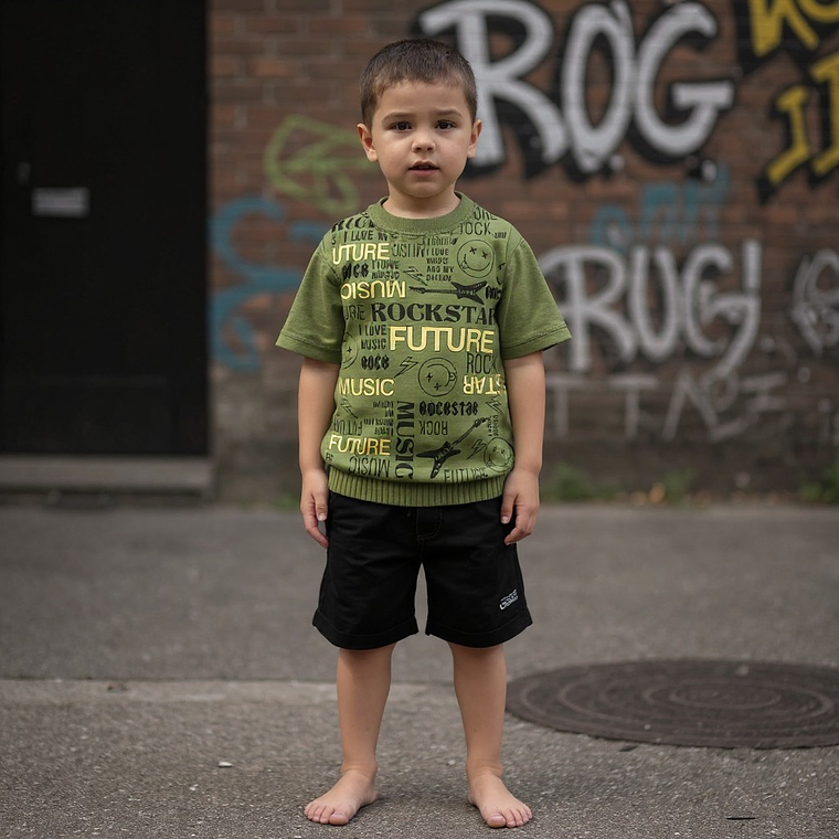 Polerita Algodón Rockstar 12/18 Meses Verde 1