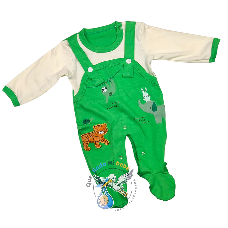 Osito Algodón 1 Pieza 0/3 Meses Jungle Verde 1