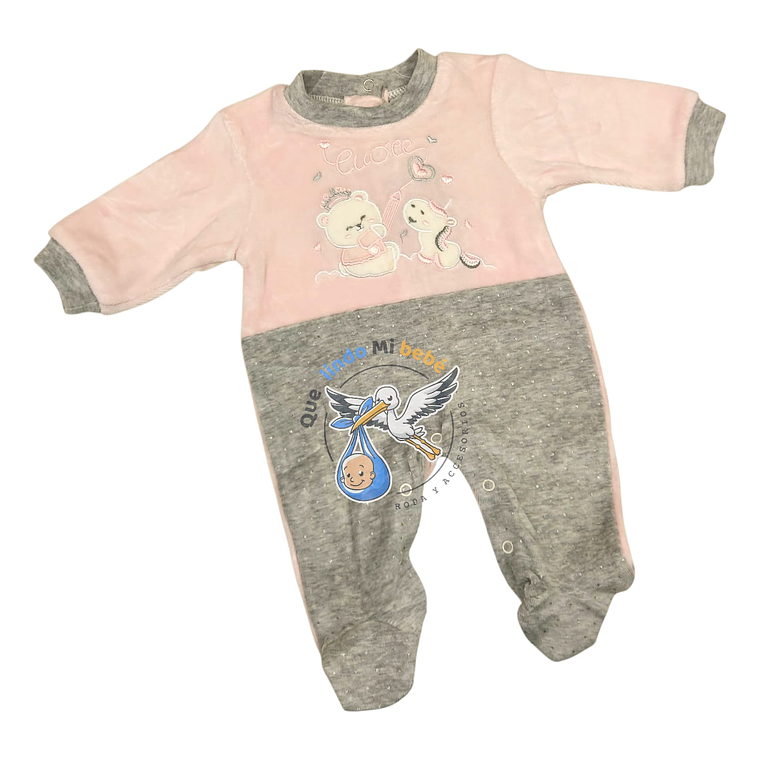 Osito Plush 1 Pieza 0/3 Meses Gris/Rosado M1P222 1