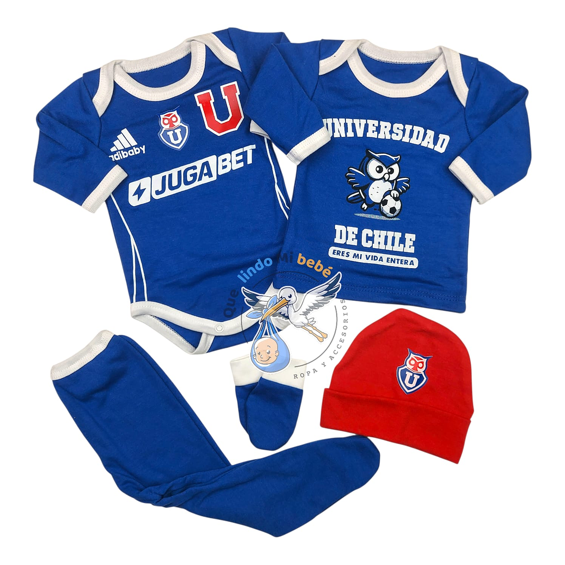 Ajuar U de Chile 5 Piezas 0/3 Meses  1