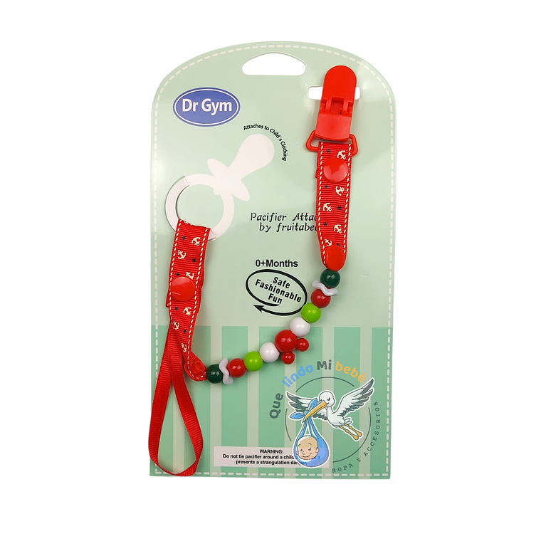 Porta Chupete Rojo Multicolor 1