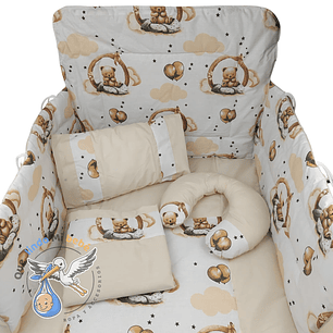Set Para Cuna Estandar Blanco/Beige Osito