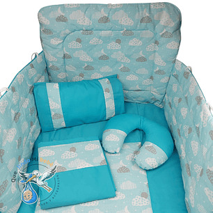 Set Para Cuna Estandar Celeste Calipso Nubes