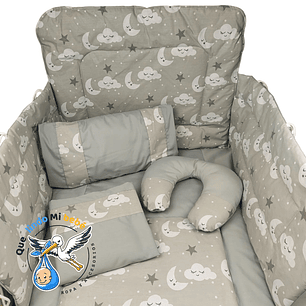 Set Para Cuna Estandar Gris Cielito