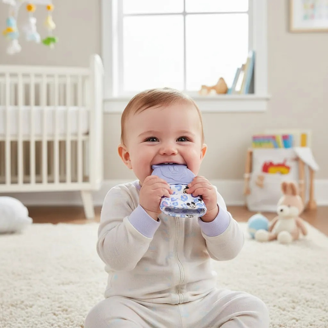 Guante Mordedor Mickey Celeste 2