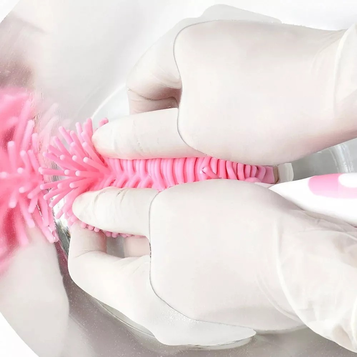 Kit De Cepillo Limpia Mamadera Silicona 3 en 1 Verde 2